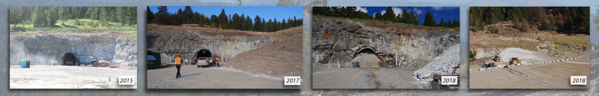 Gold Bowl portal, before and during reclamation